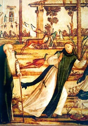 Detalje af Sankt Jerome, der tæmmer løven, ca. 1501-09